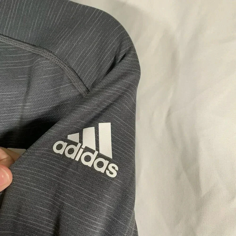 Jayhawks Adidas Hoodie Men's Small Grey Graphic Print Long Sleeve Pullover